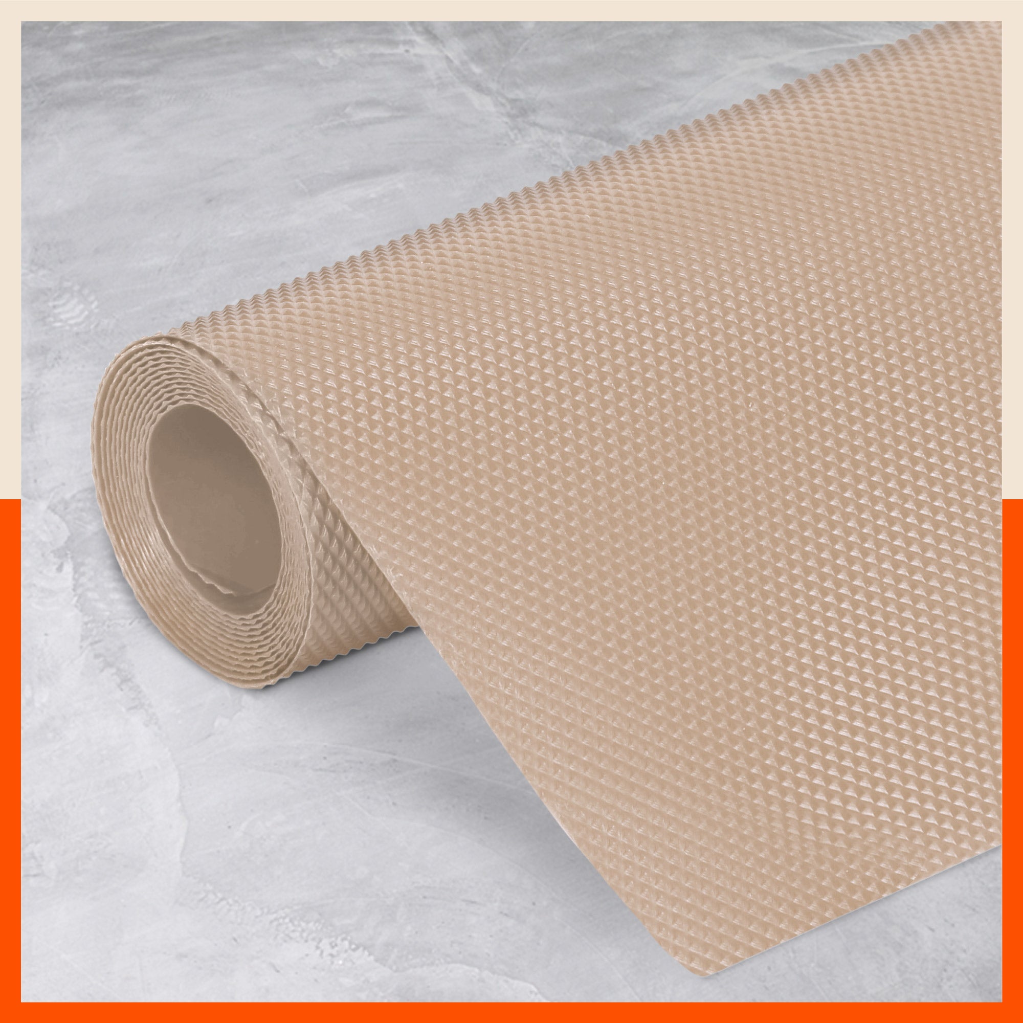 Vega Multipurpose Diamond Texture Shelf Liner | Beige ( 45cm X 300cm 380 GSM)