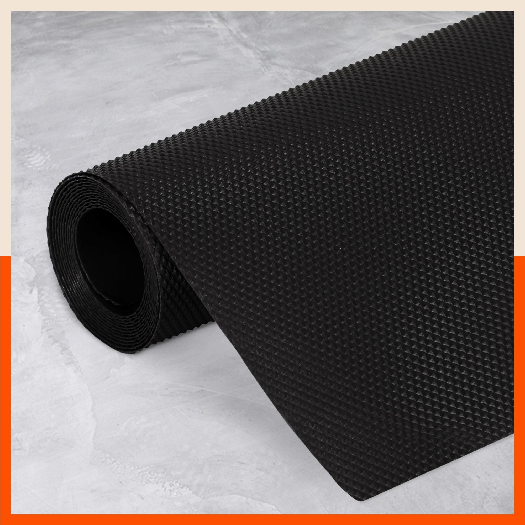 Vega Multipurpose Diamond Texture Shelf Liner | Black ( 45cm X 300cm 380 GSM)