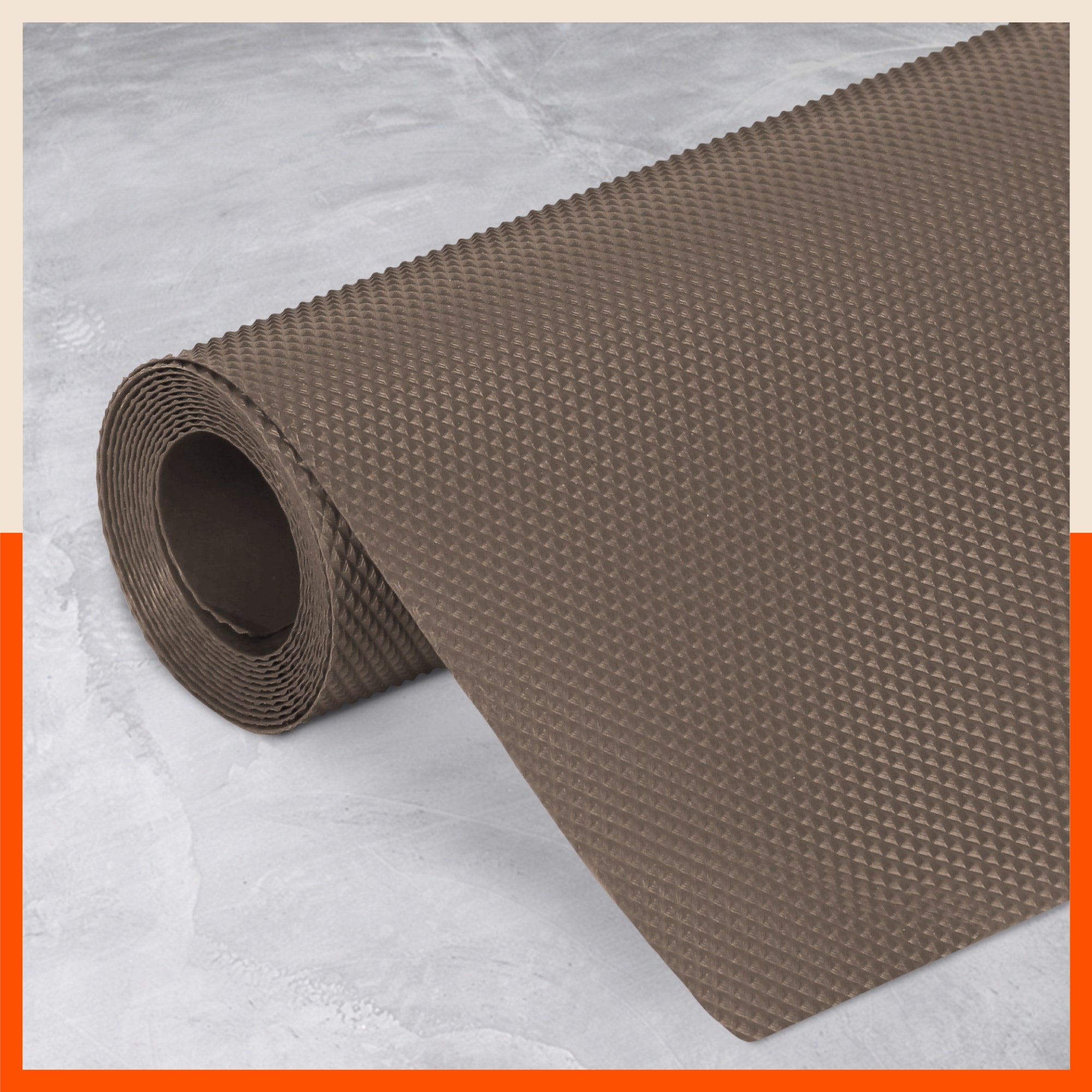Vega Multipurpose Diamond Texture Shelf Liner | Brown (60 cm X 300 cm 380 GSM)