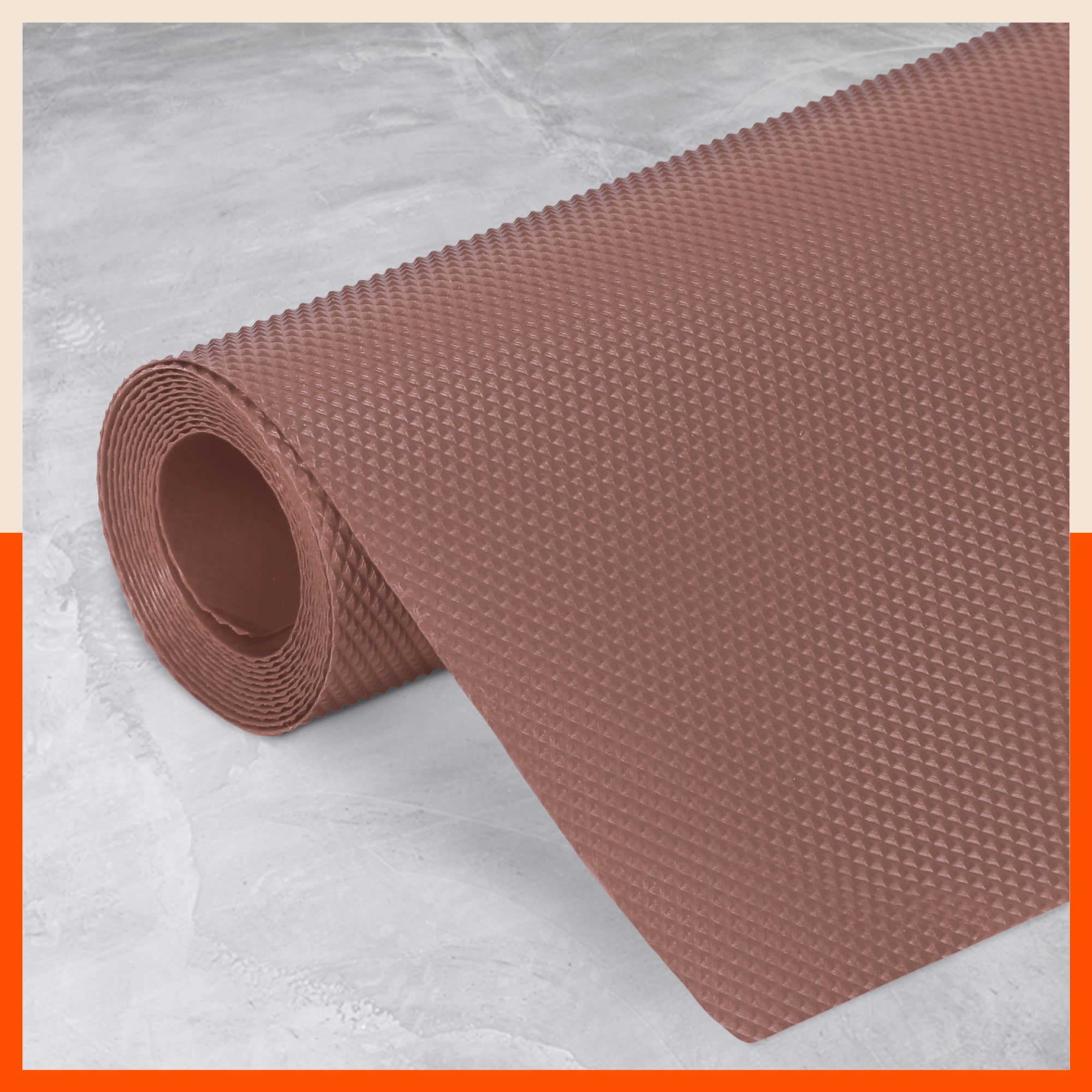 Vega Multipurpose Diamond Texture Shelf Liner | Coffee Brown ( 45cm X 300cm 380 GSM)