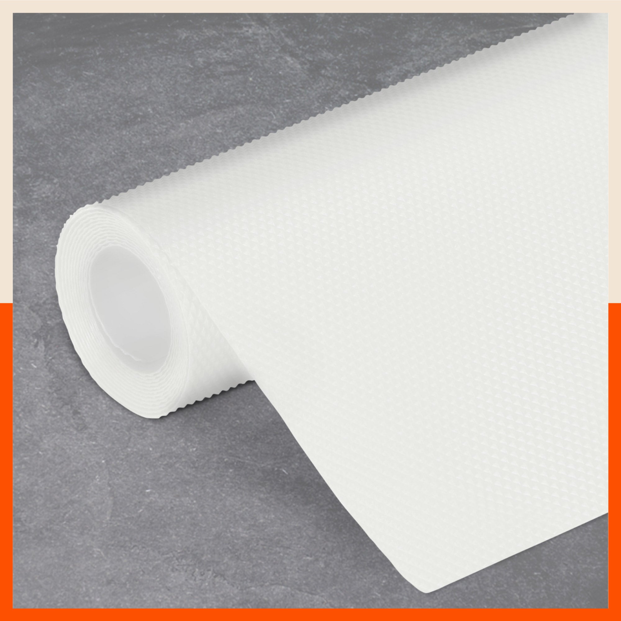 Vega Multipurpose Diamond Texture Shelf Liner | White (45 cm X 500 cm 380 GSM)