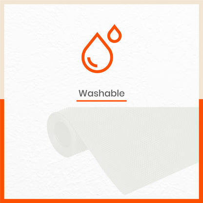 Vega Multipurpose Diamond Texture Shelf Liner | White (45 cm X 500 cm 380 GSM)