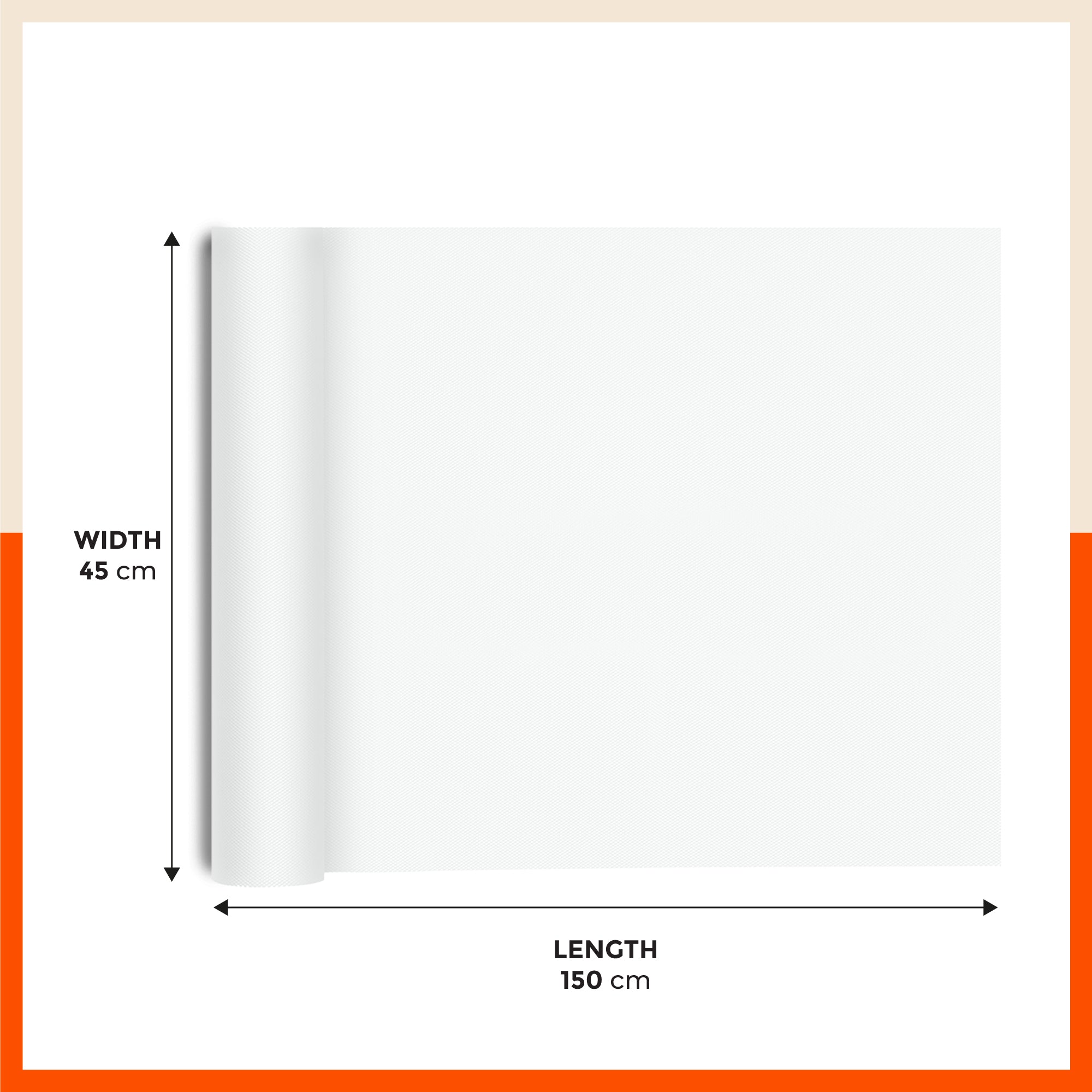 Vega Multipurpose Diamond Texture Shelf Liner | White (45 cm X 150 cm 380 GSM)