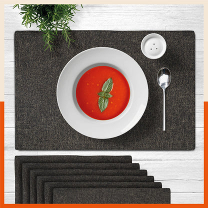 Vera Premium Jute Table Mats / Placemats for Home Dining Table | Reversible | (Coffee - Set of 6 - 45cm x 30cm)