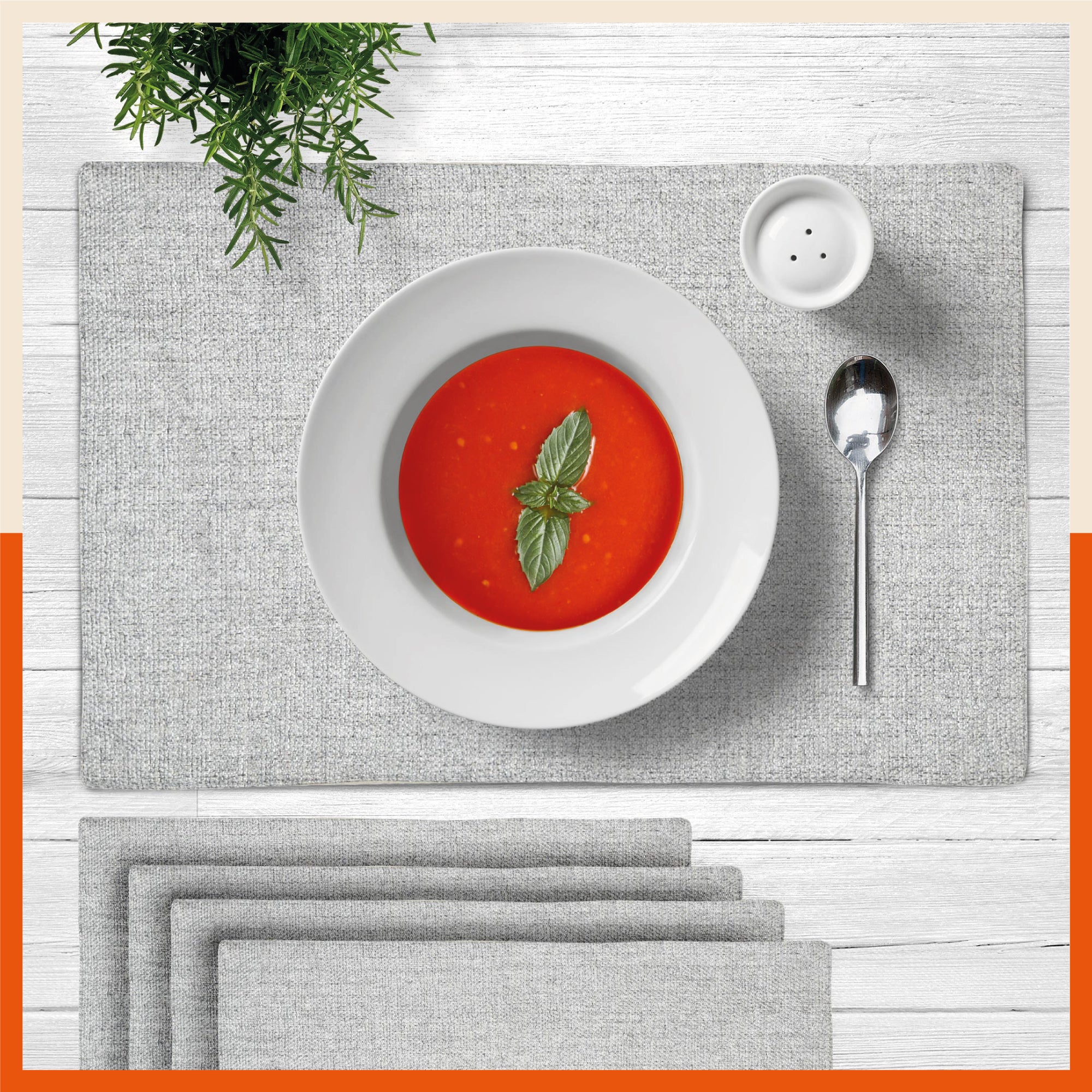Vera Premium Jute Table Mats / Placemats for Home Dining Table | Reversible | (Grey - Set of 6 - 45cm x 30cm)