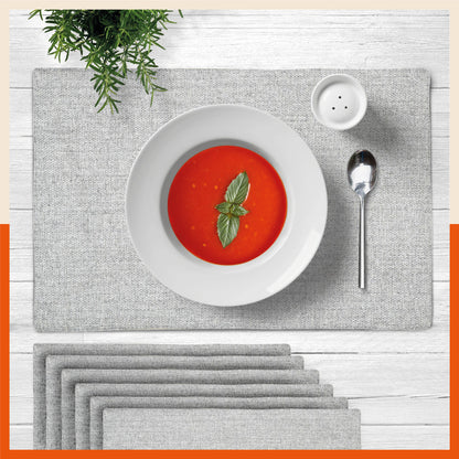 Vera Premium Jute Table Mats / Placemats for Home Dining Table | (Grey - Set of 6 - 45cm x 30cm)