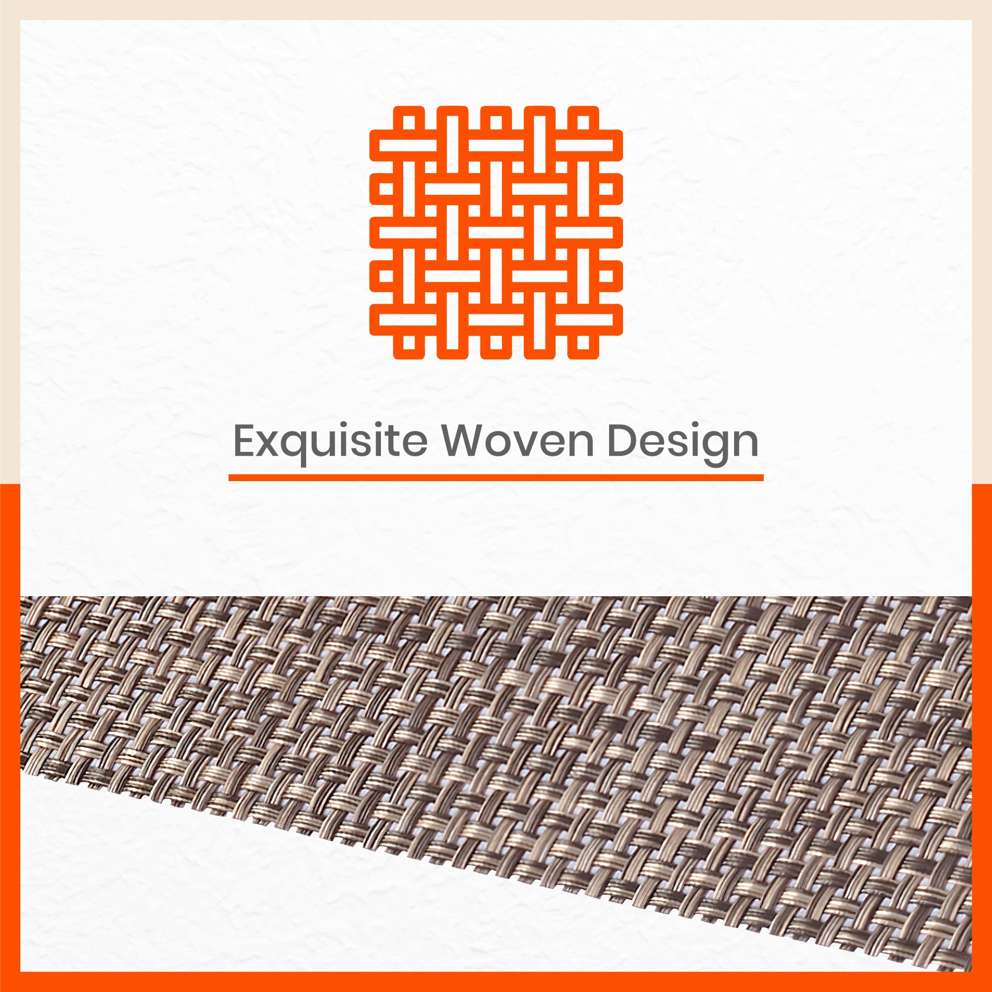 Woven PVC Table Mats / Placemats for Dining Table for Home (Cora Set of 6)
