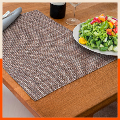 Woven PVC Table Mats / Placemats for Dining Table for Home (Cora Set of 6)