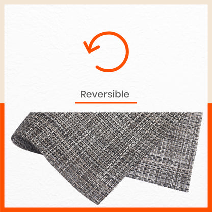 Woven PVC Table Mats / Placemats for Dining Table at Home (Mino - Set of 6)