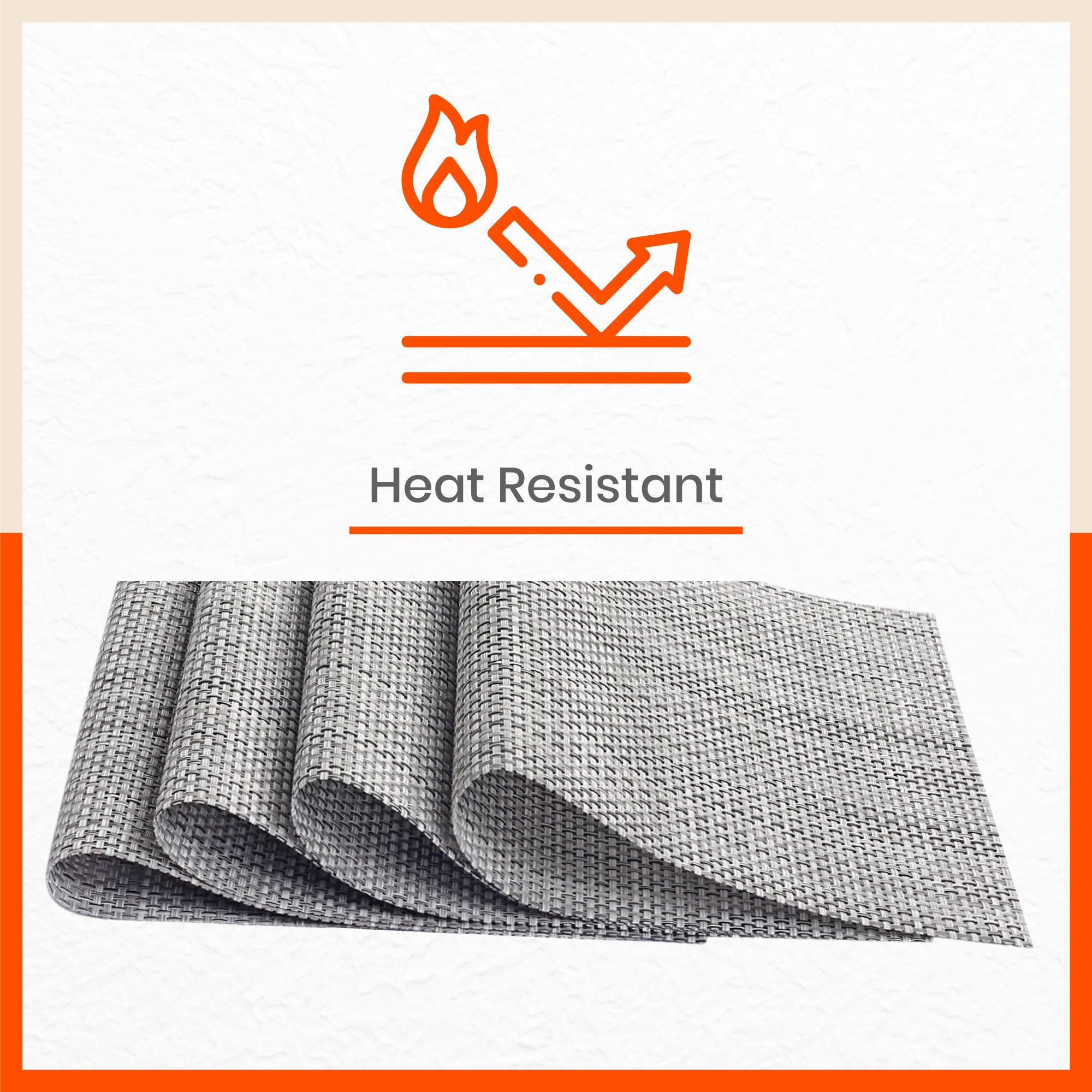 Woven PVC Table Mats/Placemats for Dining Table at Home (Zeal - Set of 6)