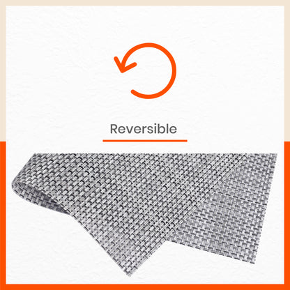 Woven PVC Table Mats/Placemats for Dining Table at Home (Zeal - Set of 6)