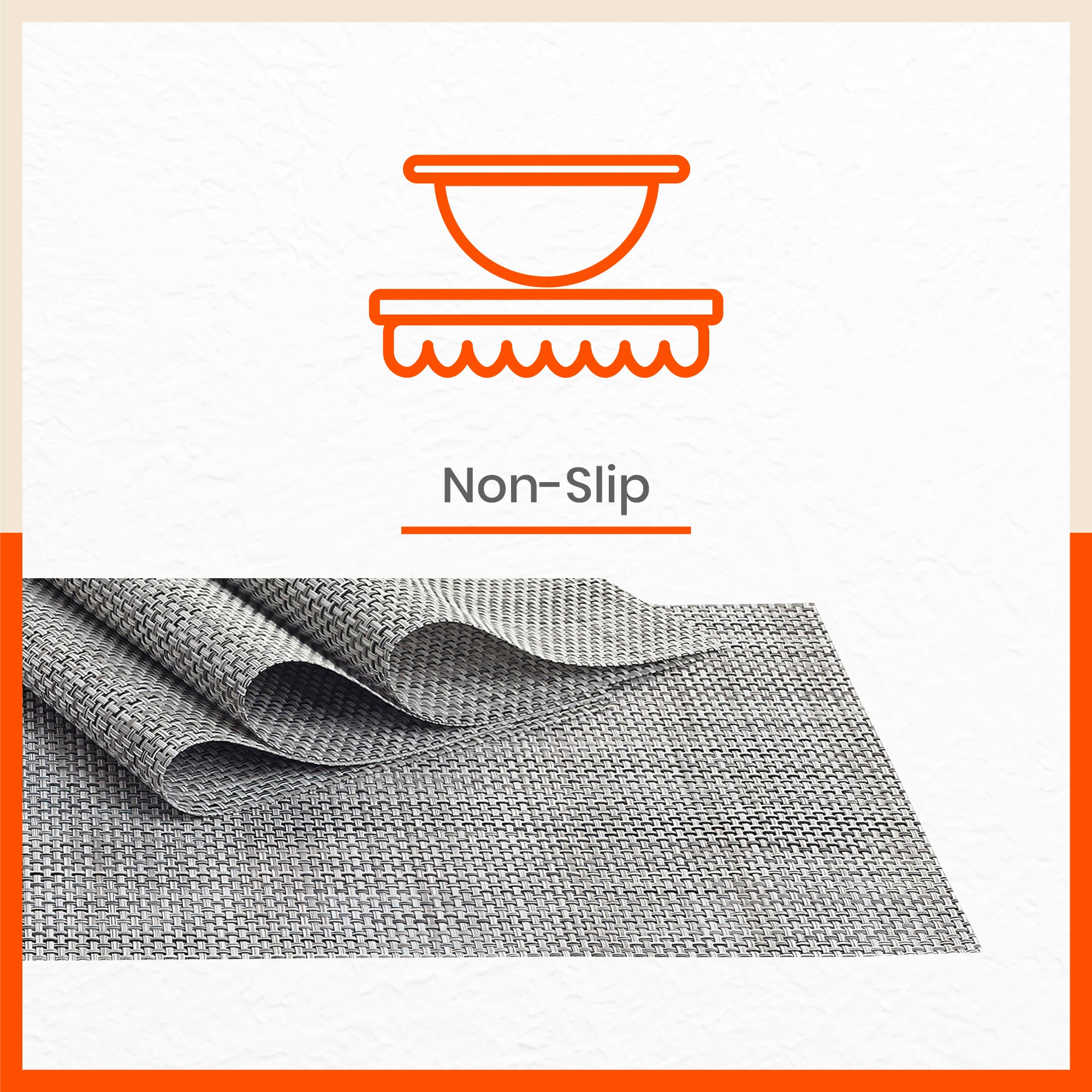 Woven PVC Table Mats/Placemats for Dining Table at Home (Zeal - Set of 6)