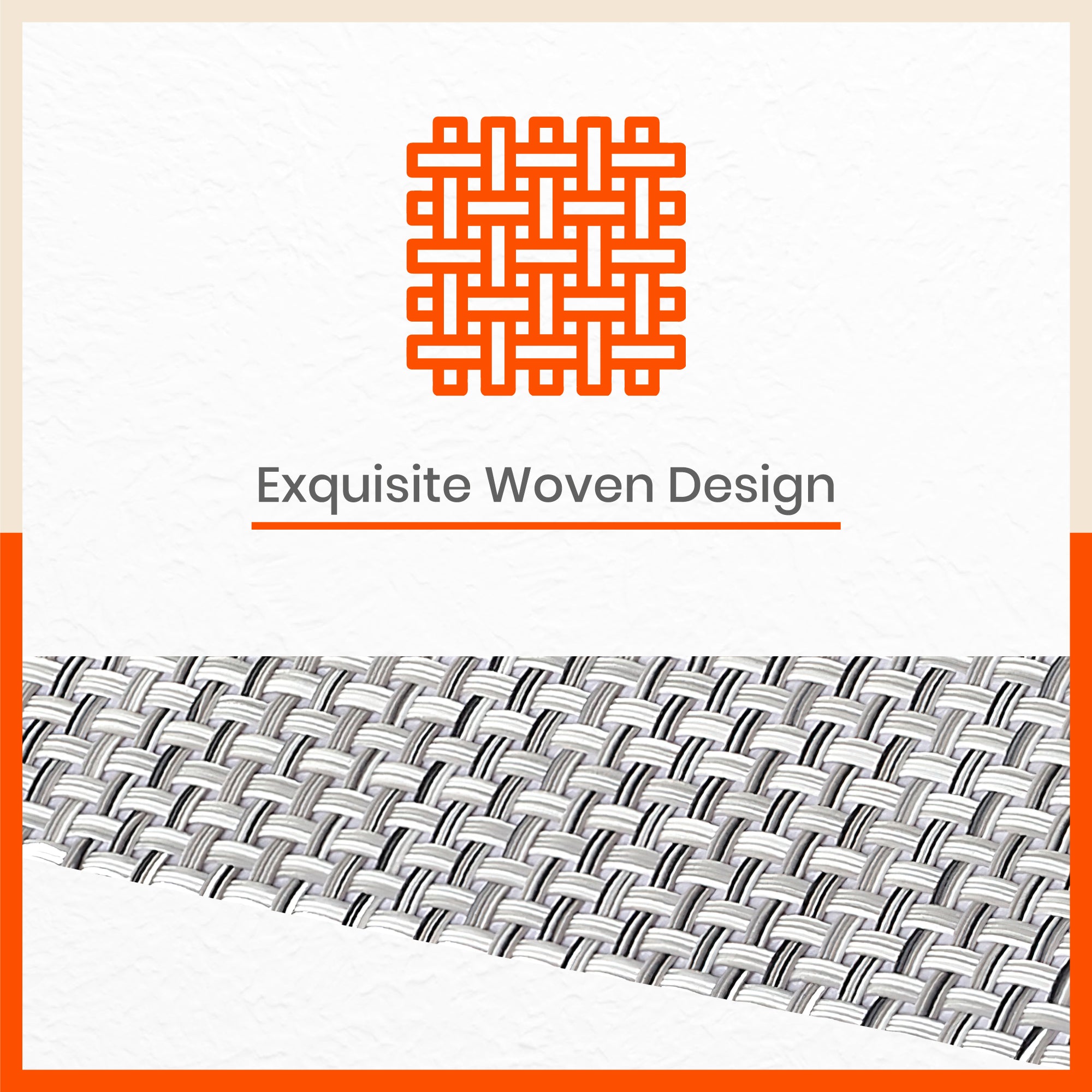 Woven PVC Table Mats/Placemats for Dining Table at Home (Zeal - Set of 6)