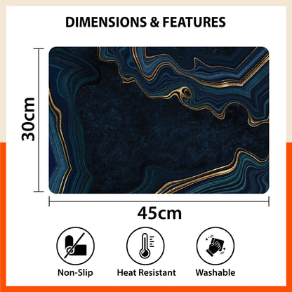 Polypropylene Table Mats & Coasters for Dining Table at Home (Abyss - Set of 6)