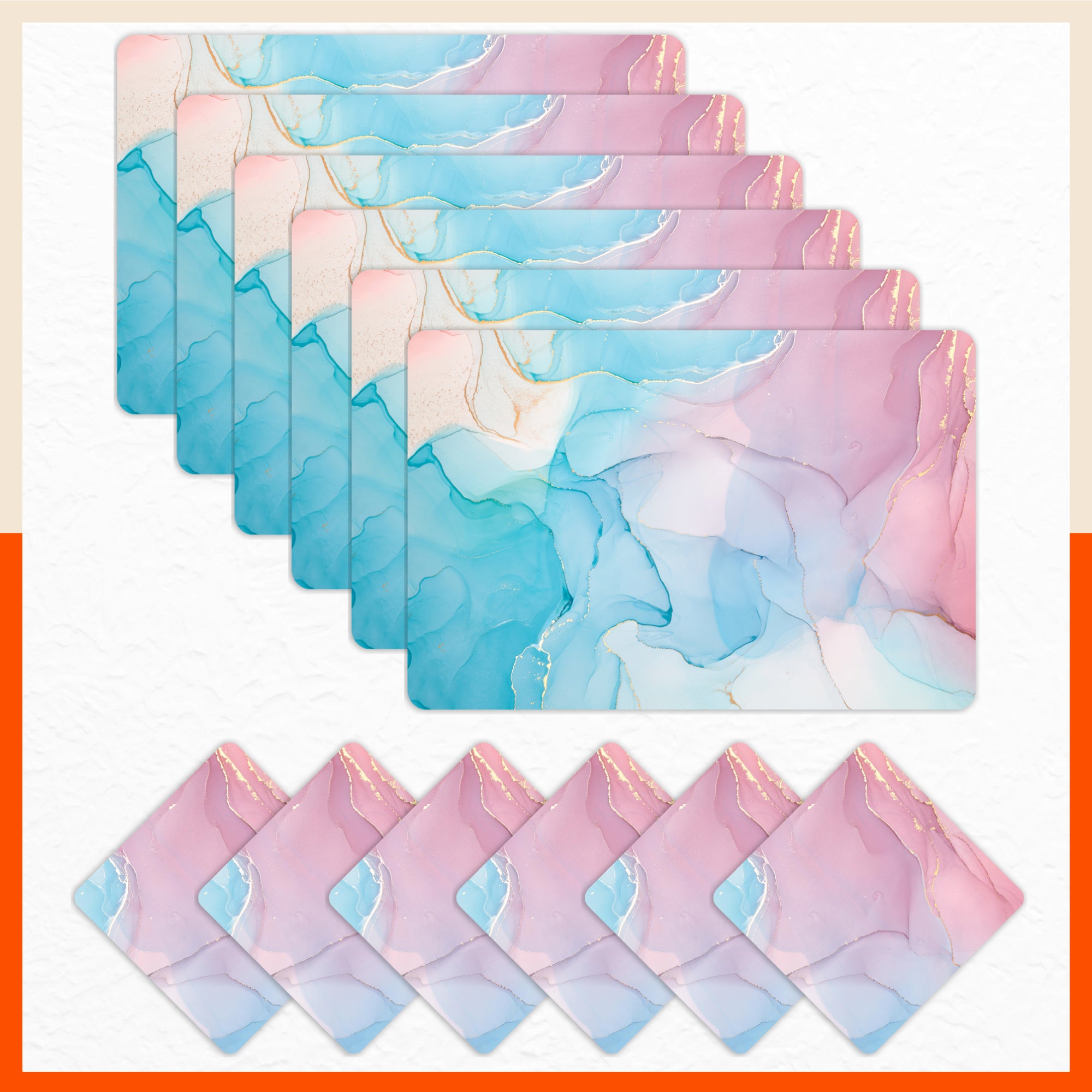 Polypropylene Table Mats & Coasters for Dining Table at Home (Candyland - Set of 6)