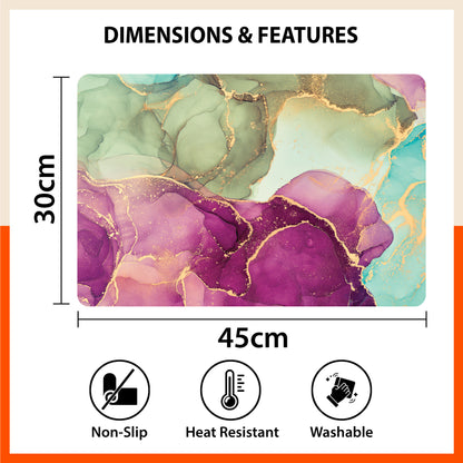 Polypropylene Table Mats & Coasters for Dining Table at Home (Hibiscus - Set of 6)