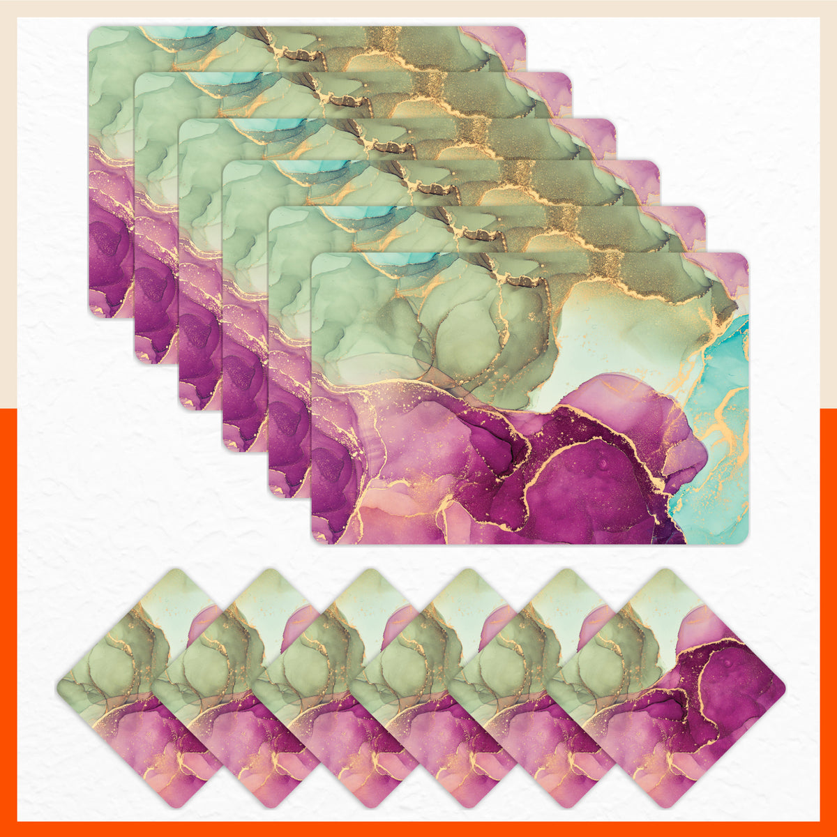 Buy Dining Table Mats/Place Mats and Coasters Set of 6 – Bathla Home