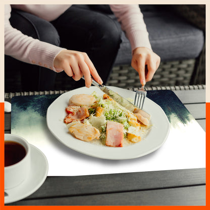 Polypropylene Table Mats & Coasters for Dining Table at Home (Evergreen - Set of 6)