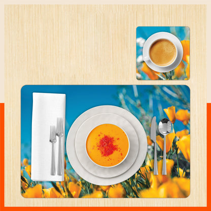 Polypropylene Table Mats & Coasters for Dining Table at Home(Cascabela - Set of 6)