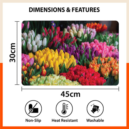 Polypropylene Table Mats & Coasters for Dining Table at Home (Florista - Set of 6)