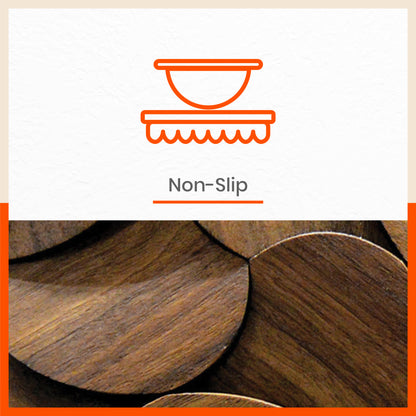 Polypropylene Table Mats & Coasters for Dining Table at Home (Holz - Set of 6)