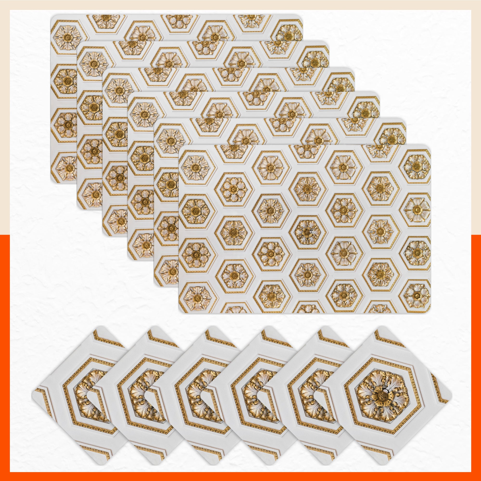 Polypropylene Table Mats & Coasters for Dining Table at Home (Imperial - Set of 6)