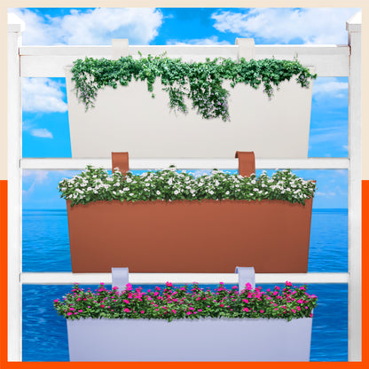 LEA Hanging Metal Pot Holders / Planters for Home / Balcony / Garden | Earth & Sky - Set of 3