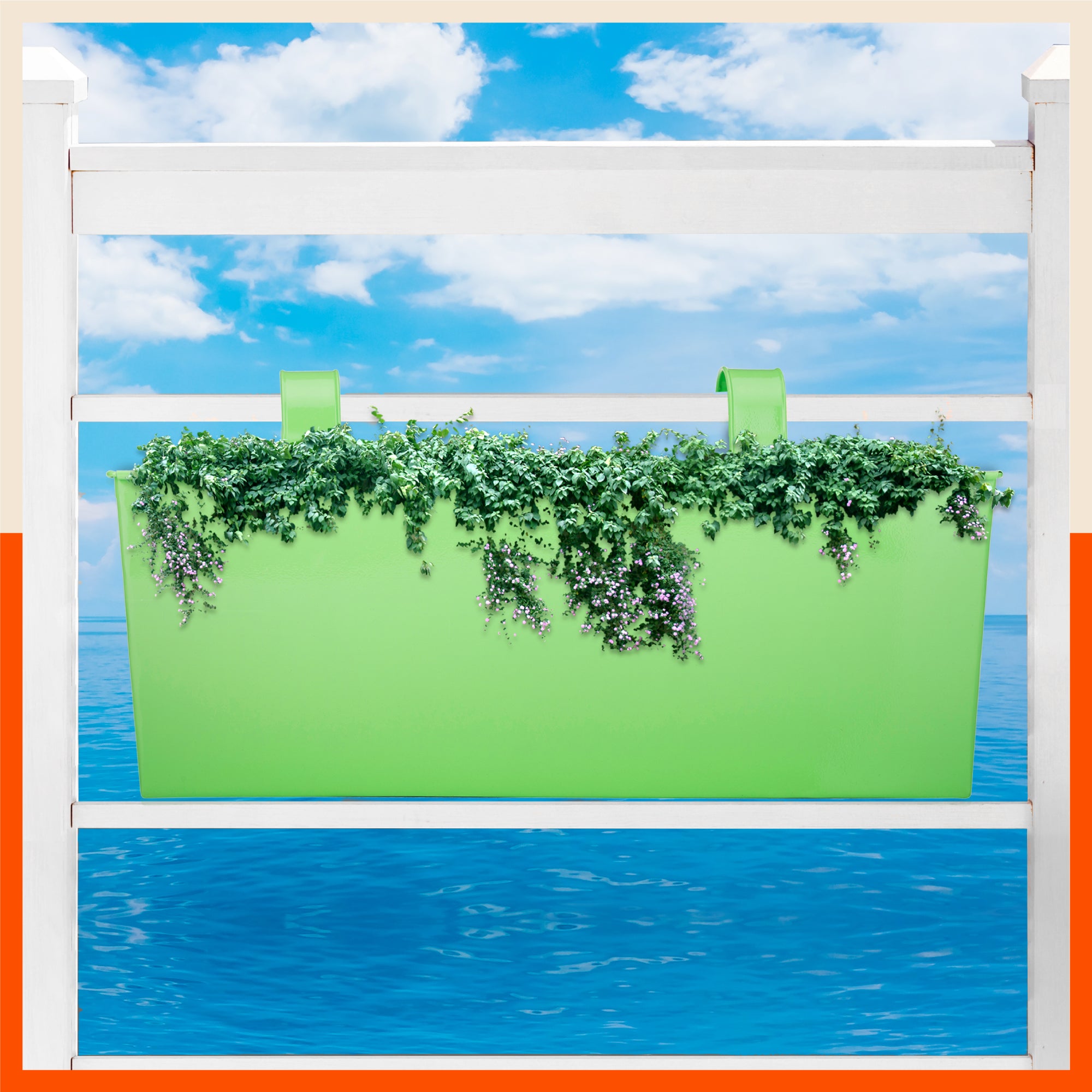 LEA Hanging Metal Pot Holders / Planters for Home / Balcony / Garden | Grass