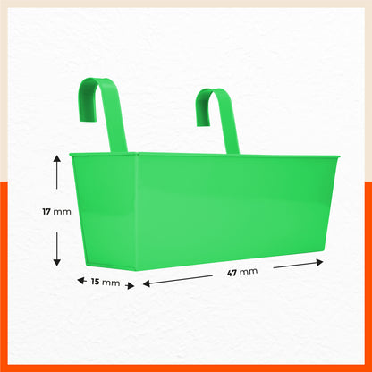 LEA Hanging Metal Pot Holders / Planters for Home / Balcony / Garden | Green