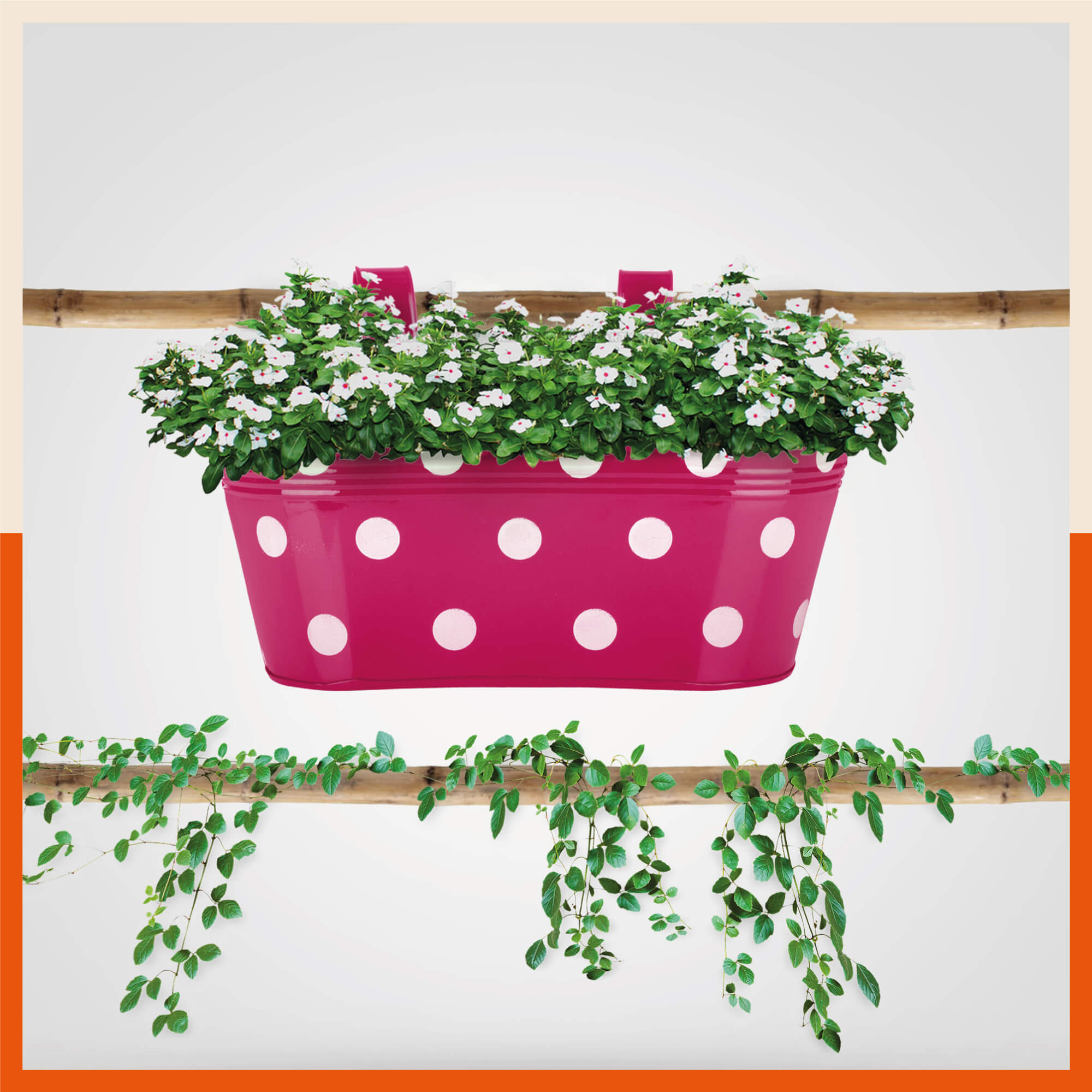 ARA Hanging Metal Pot Holders / Planters for Home / Balcony / Garden | Pink