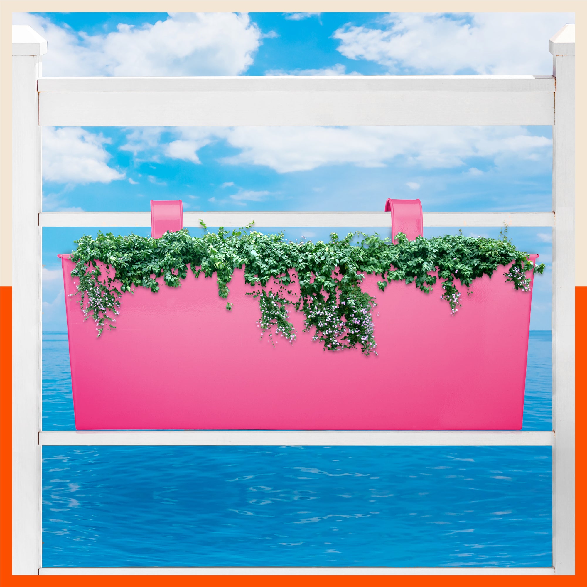 LEA Hanging Metal Pot Holders / Planters for Home / Balcony / Garden | Pink