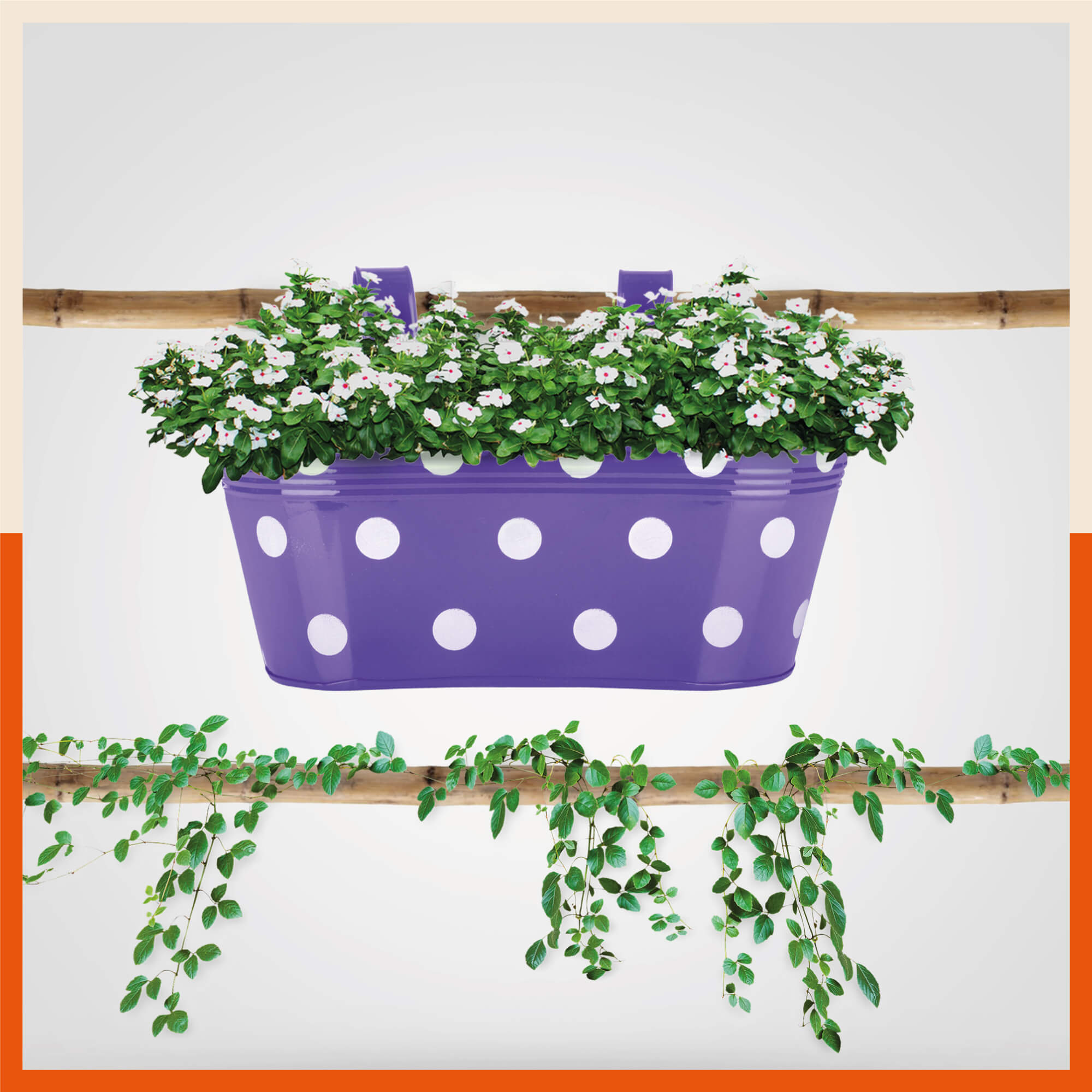 ARA Hanging Metal Pot Holders / Planters for Home / Balcony / Garden | Purple