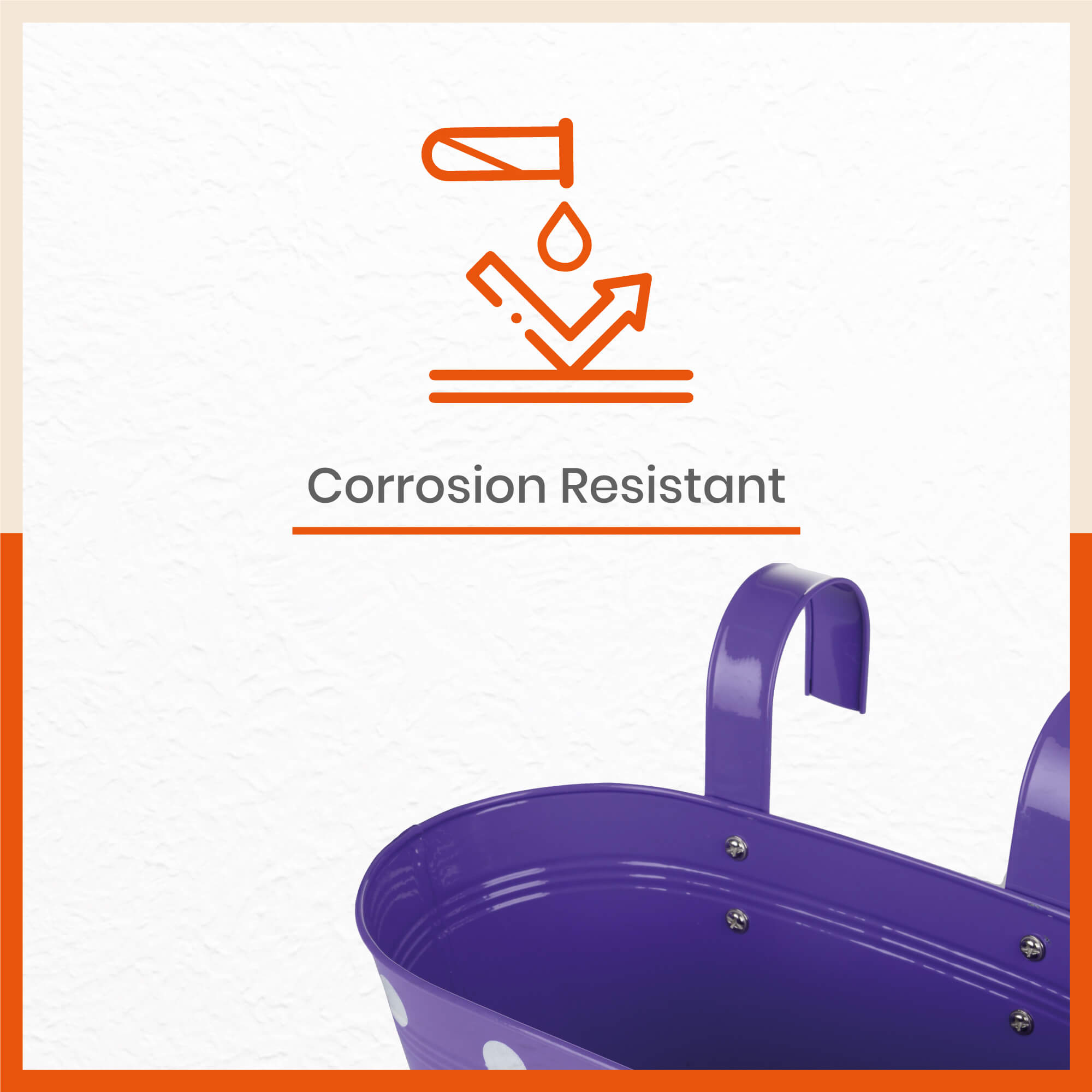 ARA Hanging Metal Pot Holders / Planters for Home / Balcony / Garden | Purple