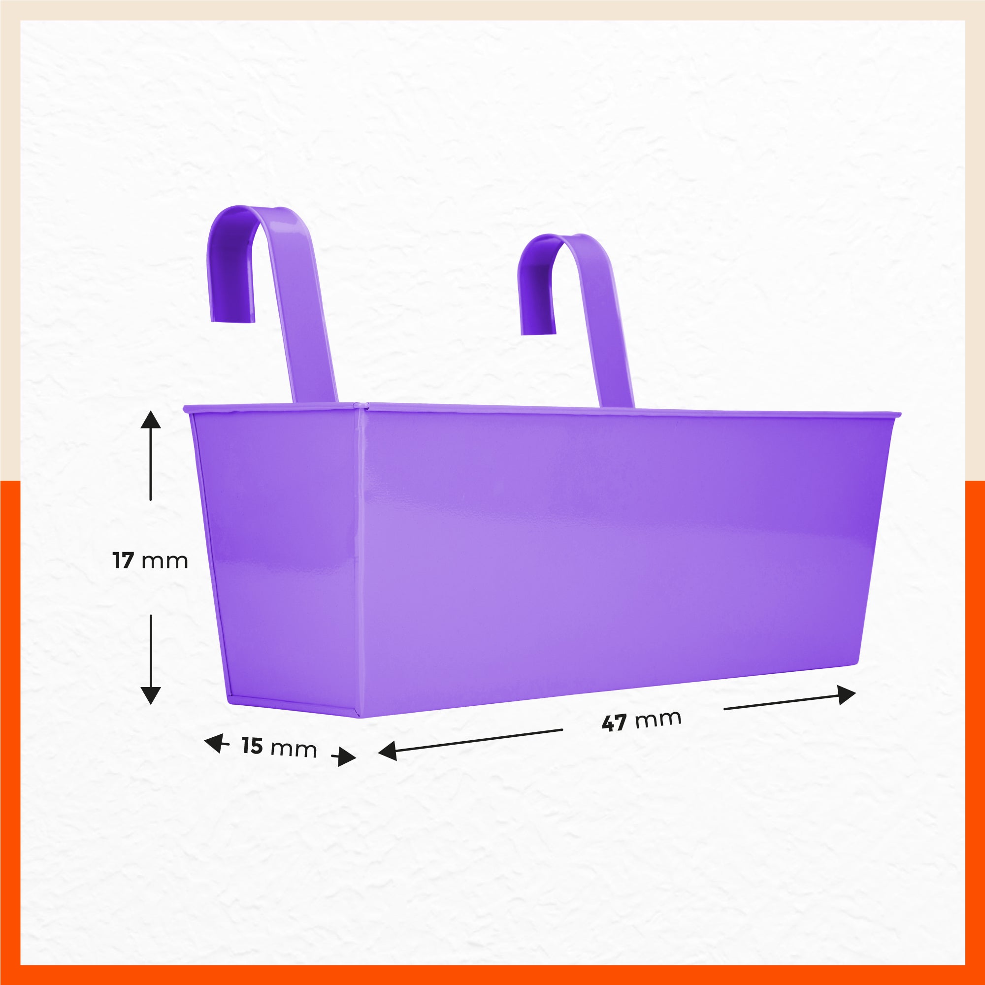LEA Hanging Metal Pot Holders / Planters for Home / Balcony / Garden | Purple