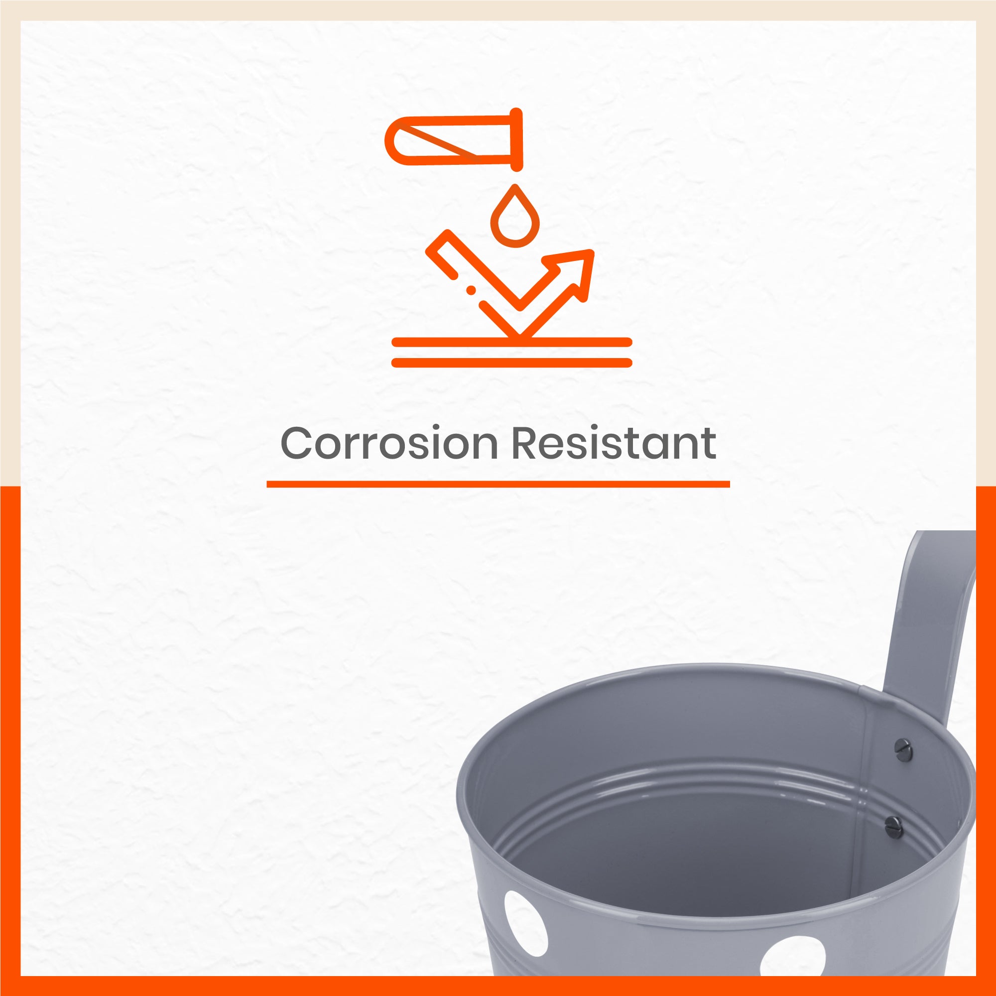 RUI Hanging Metal Pot Holders / Planters for Home / Balcony / Garden | Ash