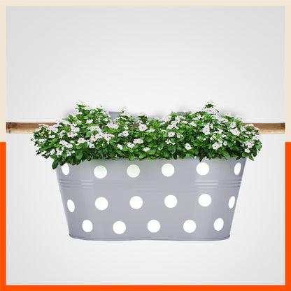 ARA Hanging Metal Pot Holders / Planters for Home / Balcony / Garden | Ash