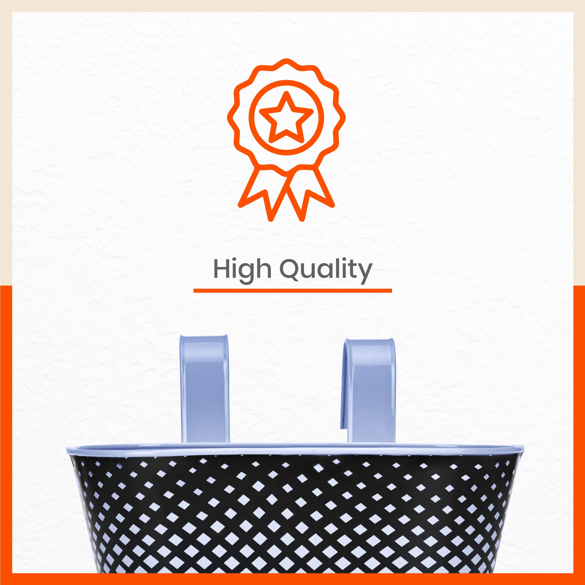 DIA Hanging Metal Pot Holders / Planters for Home / Balcony / Garden | Baby Blue - Set of 5