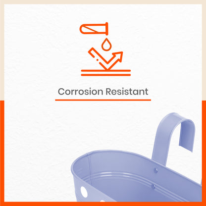 ARA Hanging Metal Pot Holders / Planters for Home / Balcony / Garden | Baby Blue