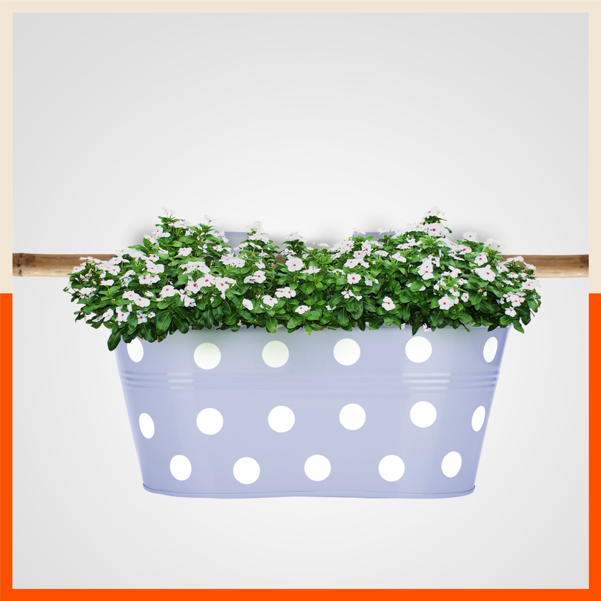 ARA Hanging Metal Pot Holders / Planters for Home / Balcony / Garden | Baby Blue