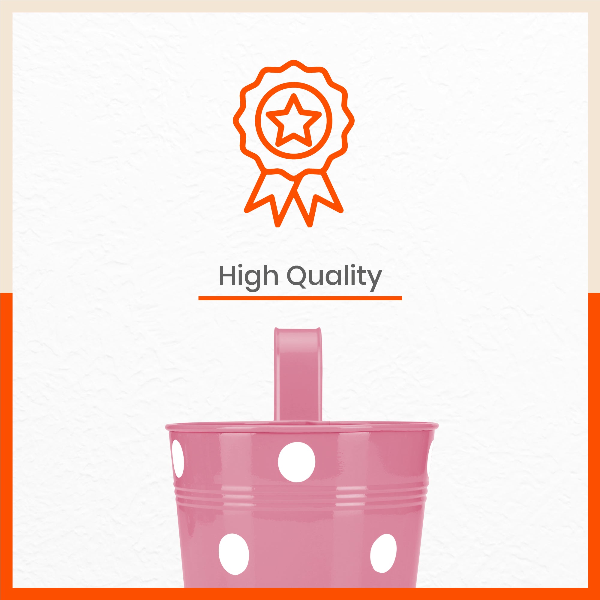 RUI Hanging Metal Pot Holders / Planters for Home / Balcony / Garden | Blush