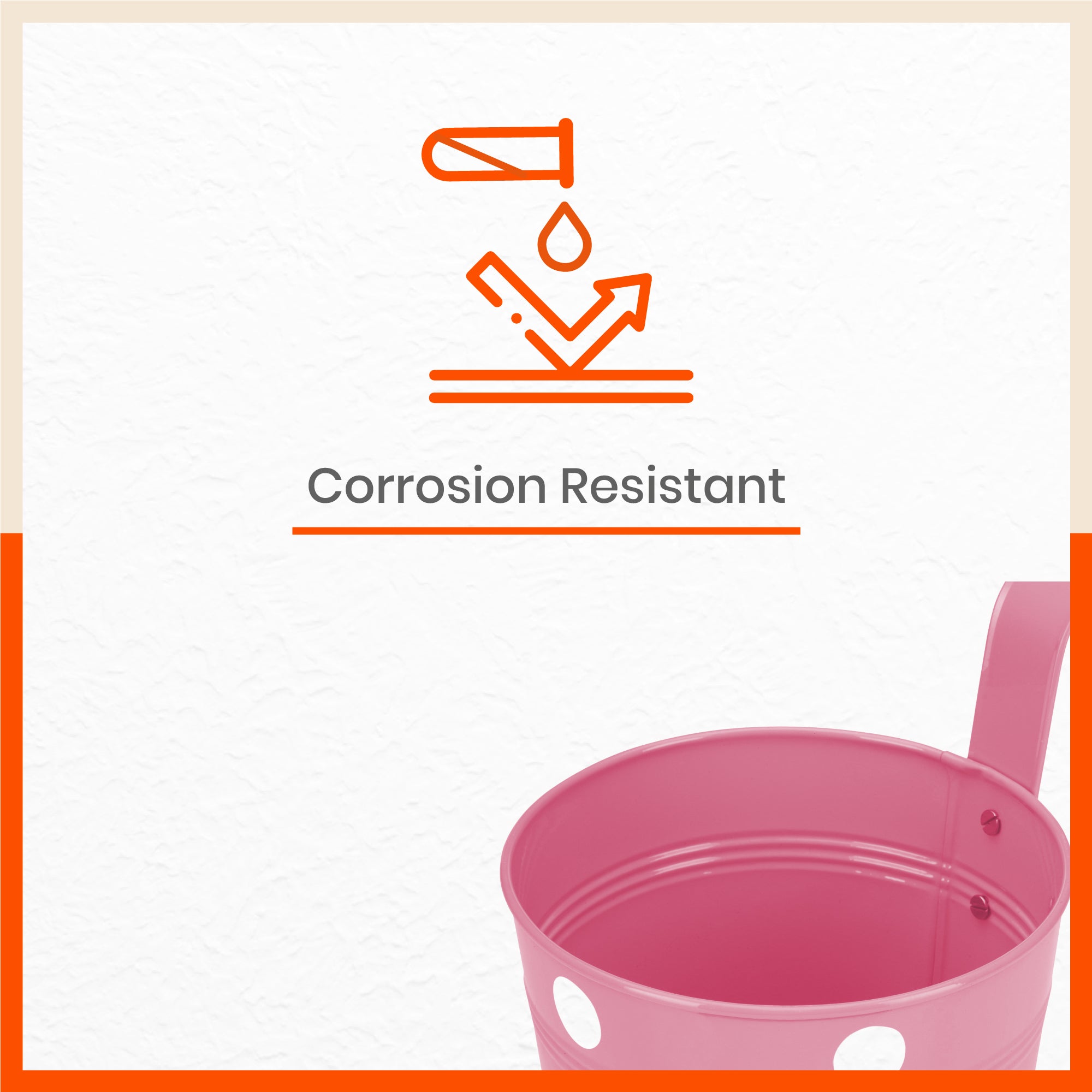 RUI Hanging Metal Pot Holders / Planters for Home / Balcony / Garden | Blush