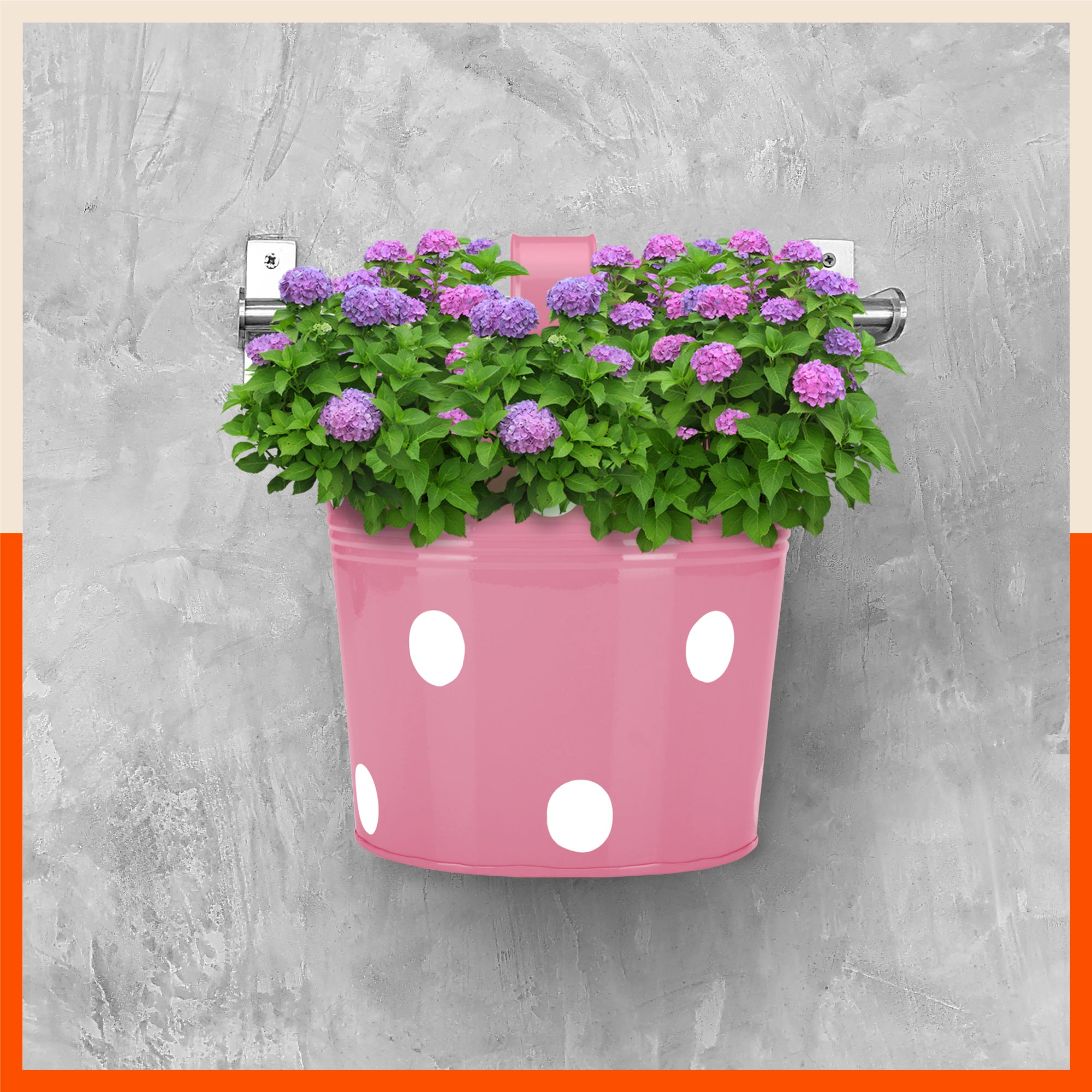 RUI Hanging Metal Pot Holders / Planters for Home / Balcony / Garden | Blush