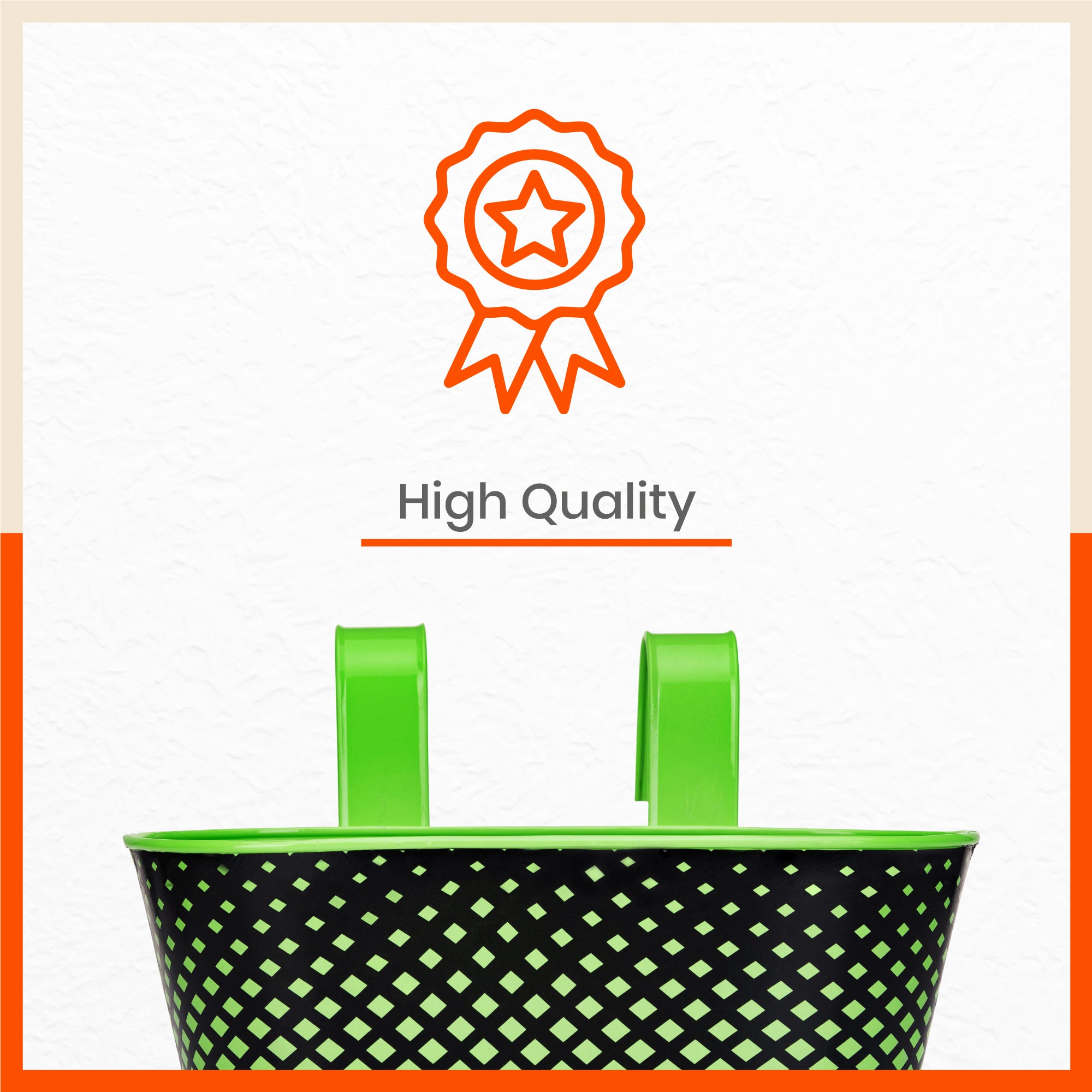 DIA Hanging Metal Pot Holders / Planters for Home / Balcony / Garden | Grass - Set of 5
