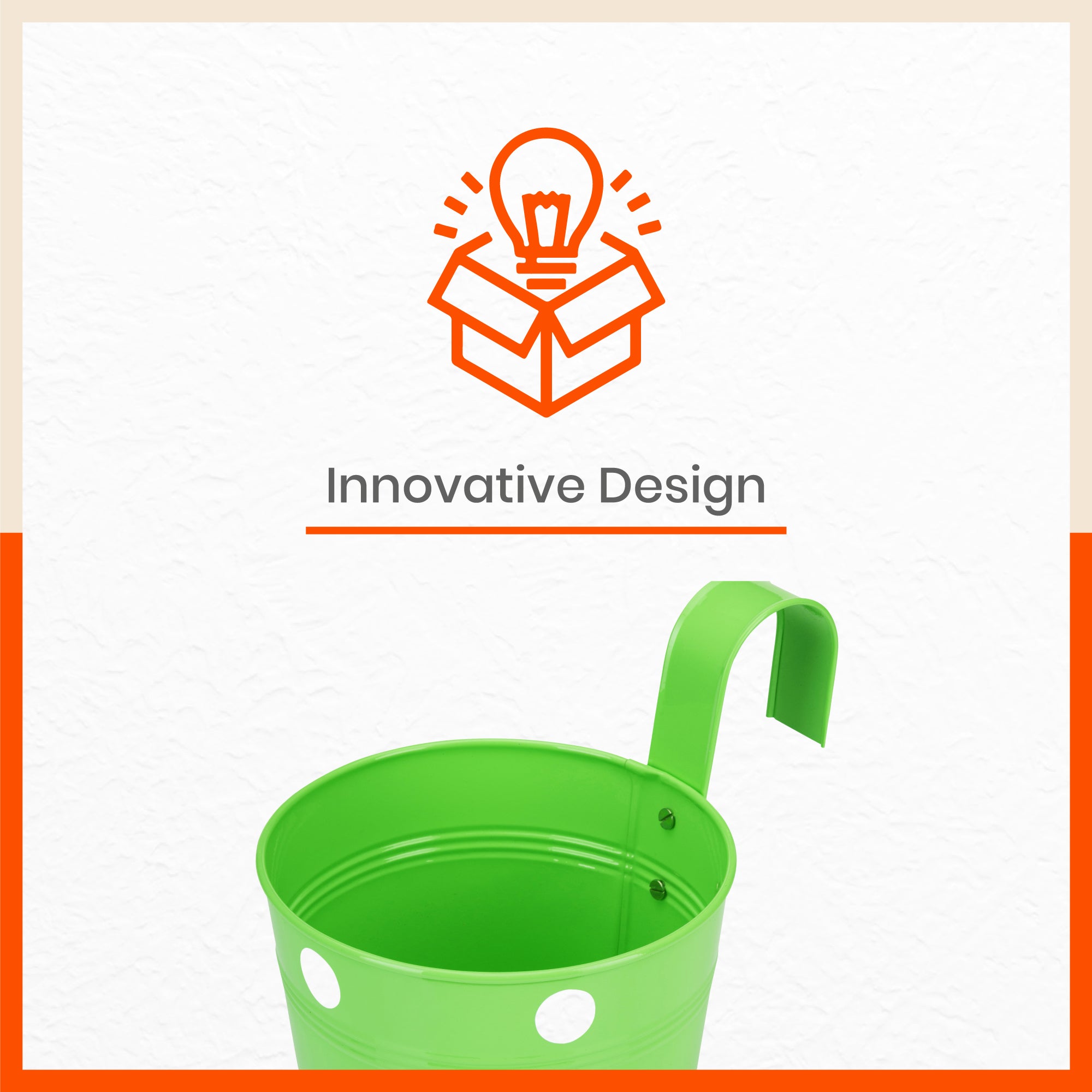 RUI Hanging Metal Pot Holders / Planters for Home / Balcony / Garden | Grass
