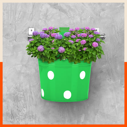 RUI Hanging Metal Pot Holders / Planters for Home / Balcony / Garden | Green