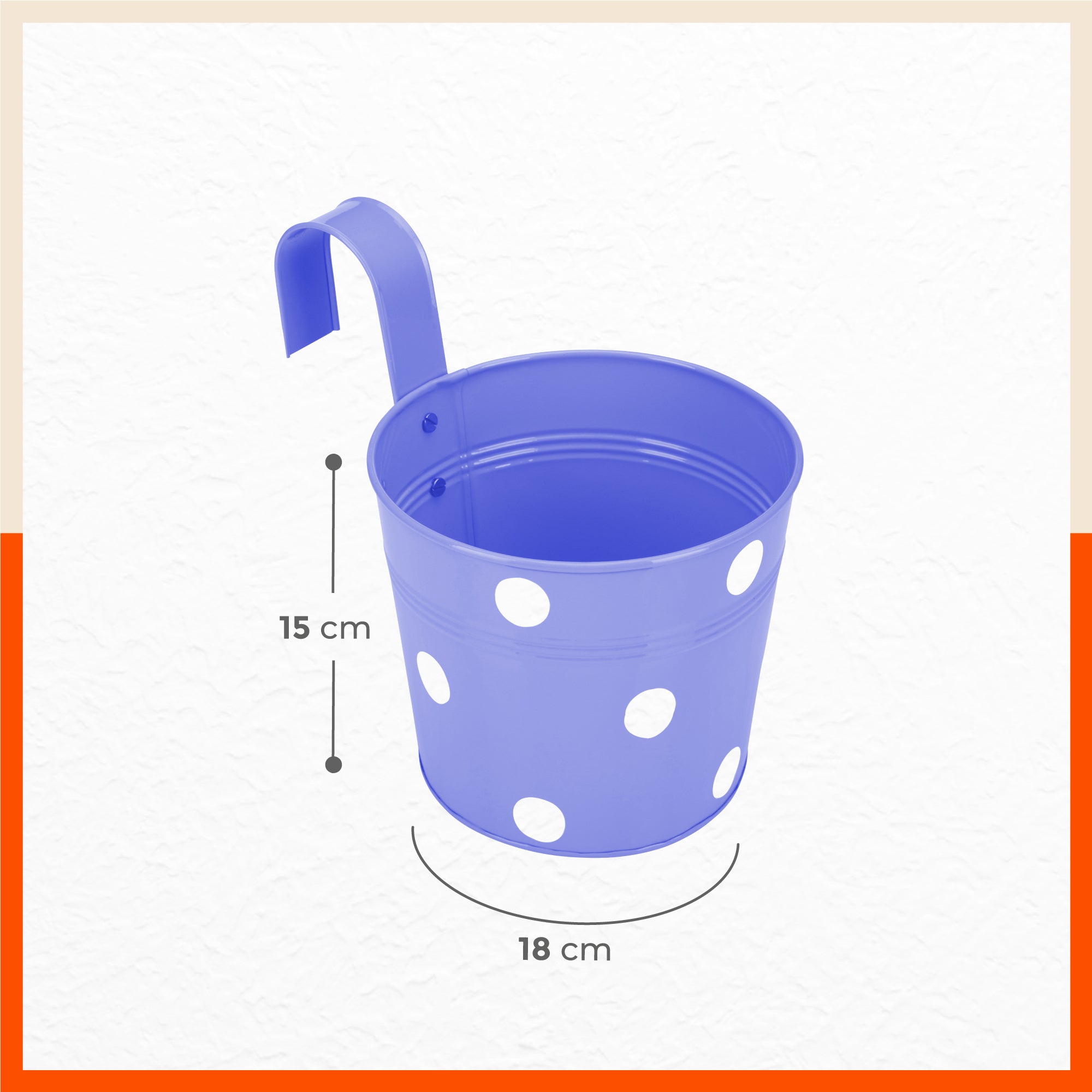 RUI Hanging Metal Pot Holders / Planters for Home / Balcony / Garden | Lavender