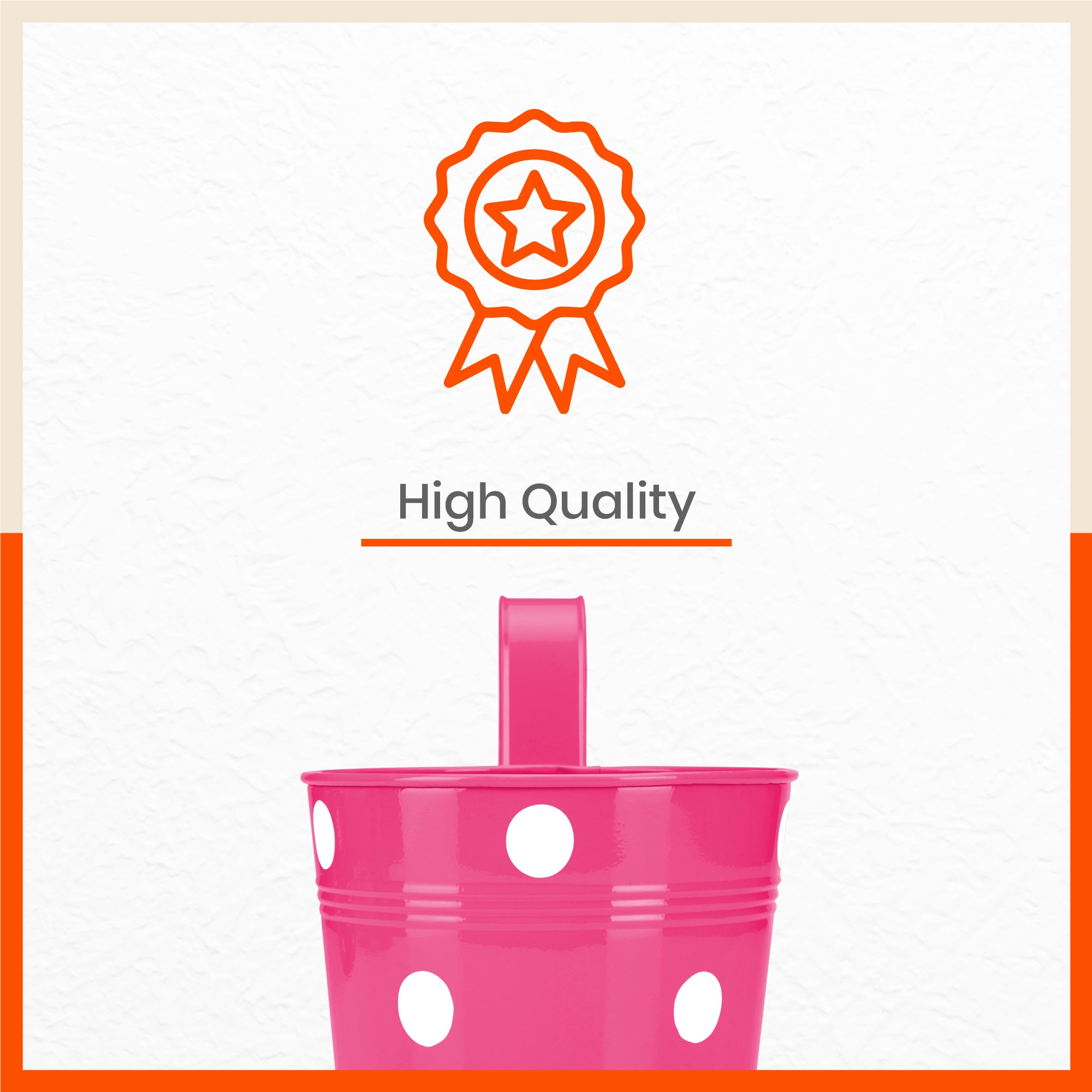 RUI Hanging Metal Pot Holders / Planters for Home / Balcony / Garden | Pink