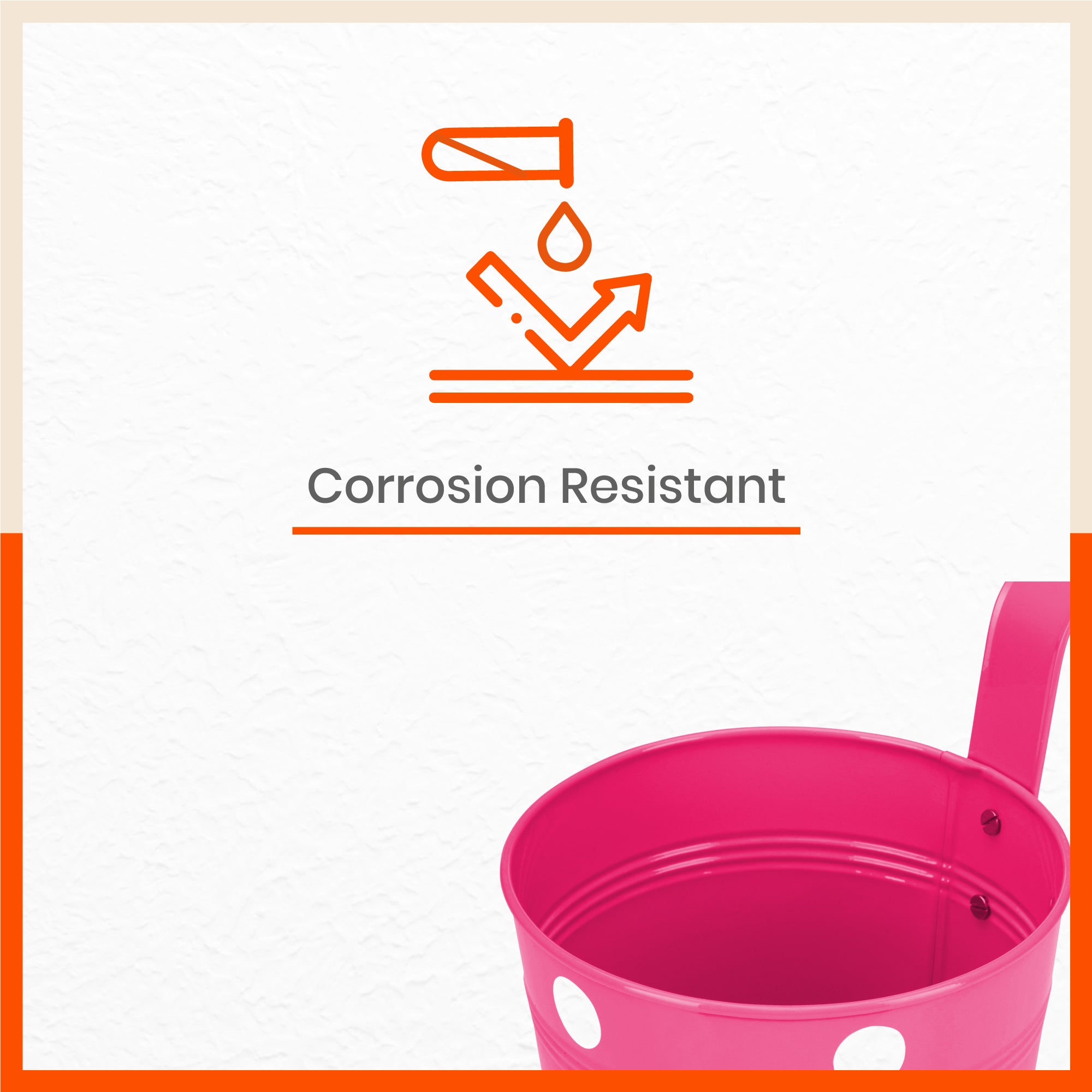 RUI Hanging Metal Pot Holders / Planters for Home / Balcony / Garden | Pink