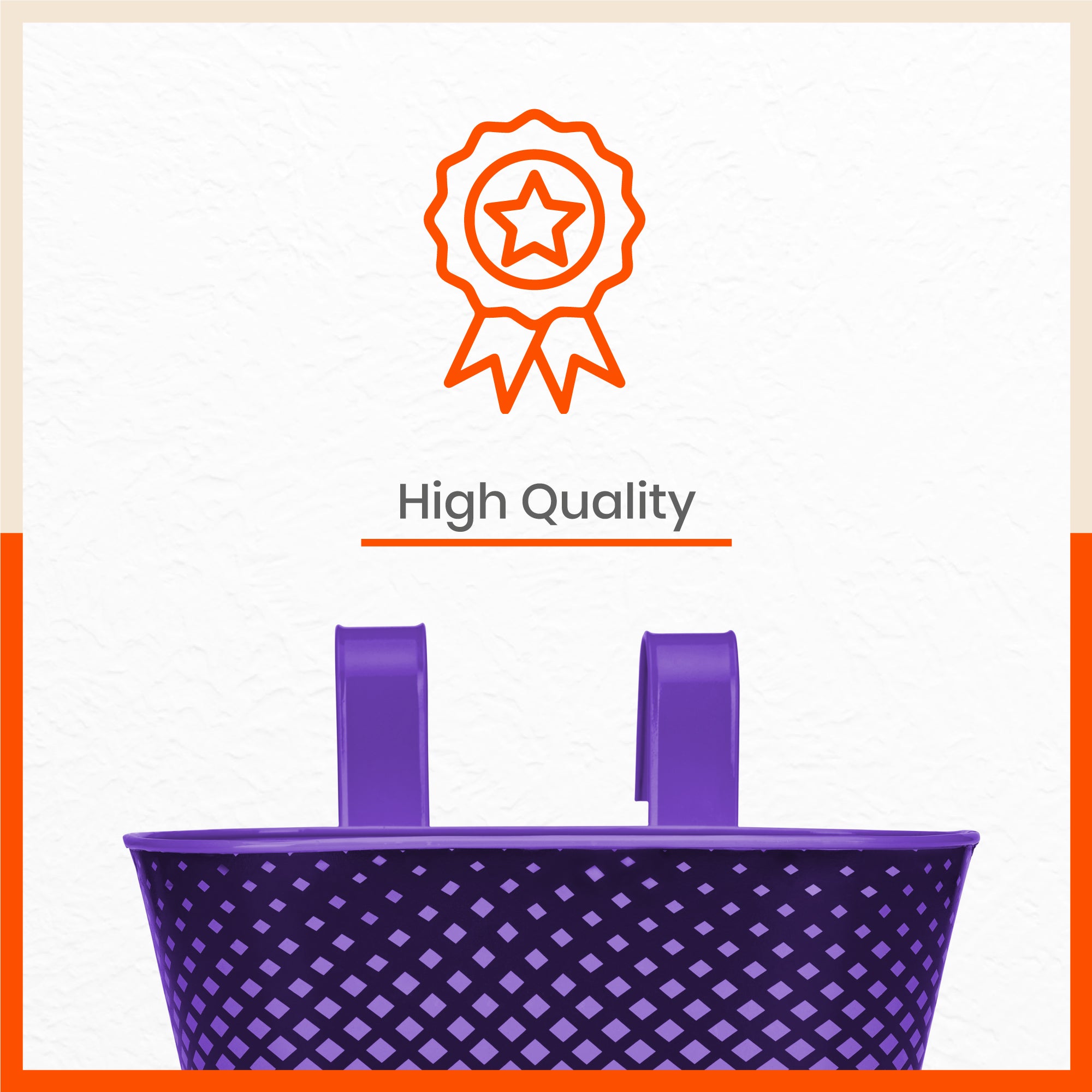 DIA Hanging Metal Pot Holders / Planters for Home / Balcony / Garden | Purple - Set of 5