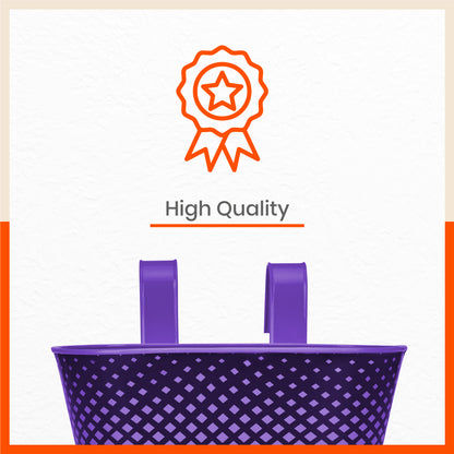 DIA Hanging Metal Pot Holders / Planters for Home / Balcony / Garden | Purple - Set of 5